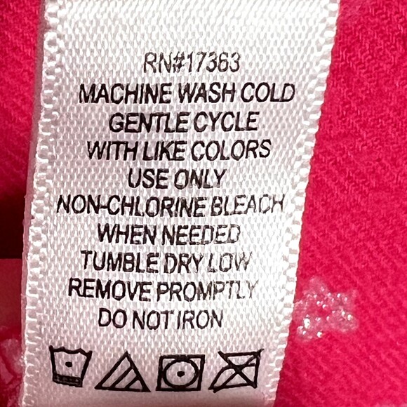 DKNY Sz M Long-Sleeve Pink Button-down Shirt with Pockets, Empire State Glitter - Picture 15 of 16